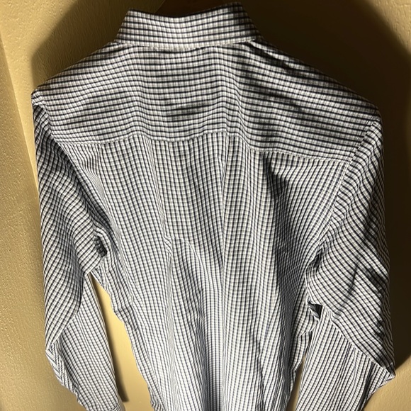 NCAA Antigua Mens LS Notre Dame Checkered Button Down Shirt Color Blue/White - Picture 4 of 4